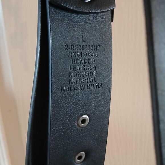 NWOT Unisex Hot Topic black leather belt chain studded details L Goth Punk Emo main image 5